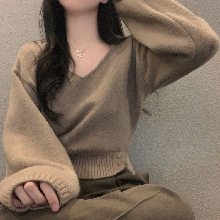 ボタンオーバークロップニット(7color) BEIGE