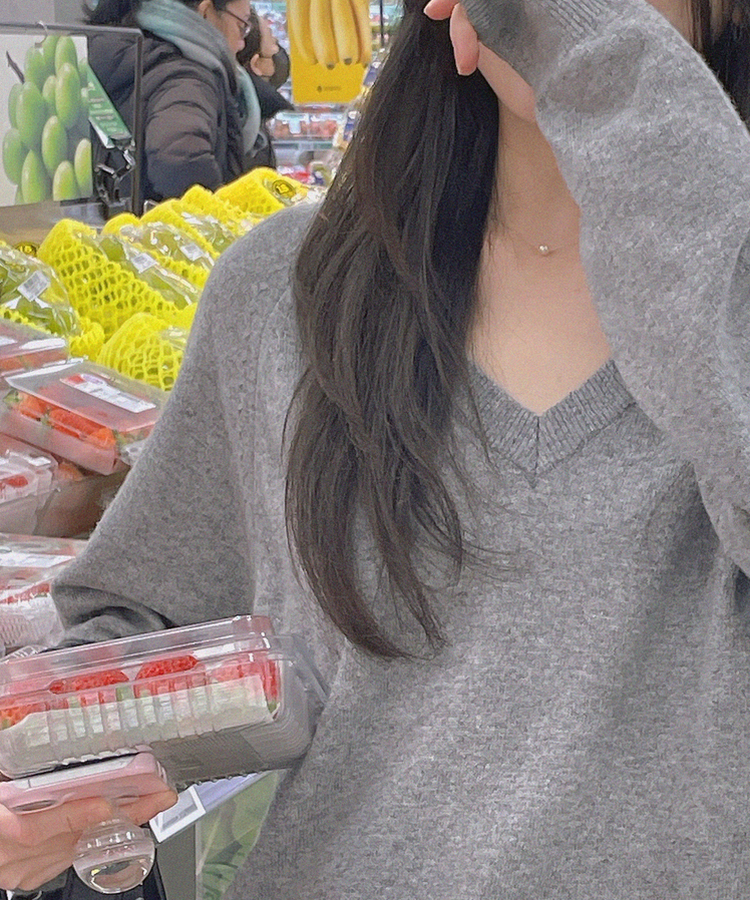 シュナーVネックニット GREY