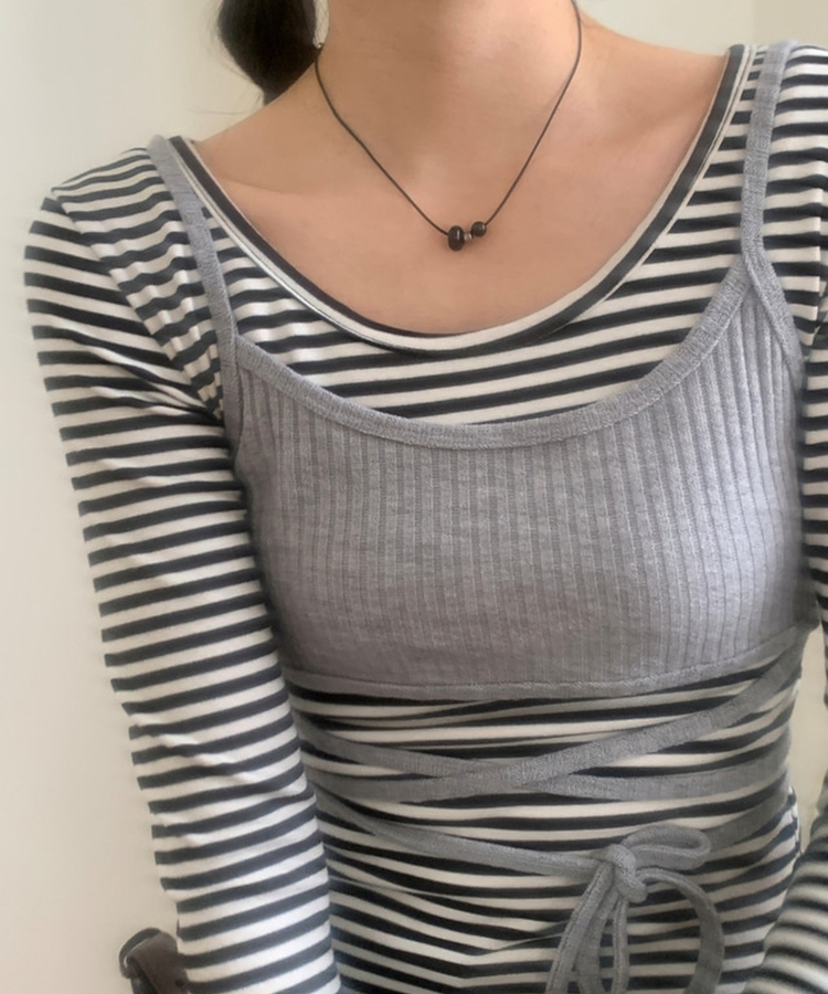 レイヤードクロップビスチェ GREY