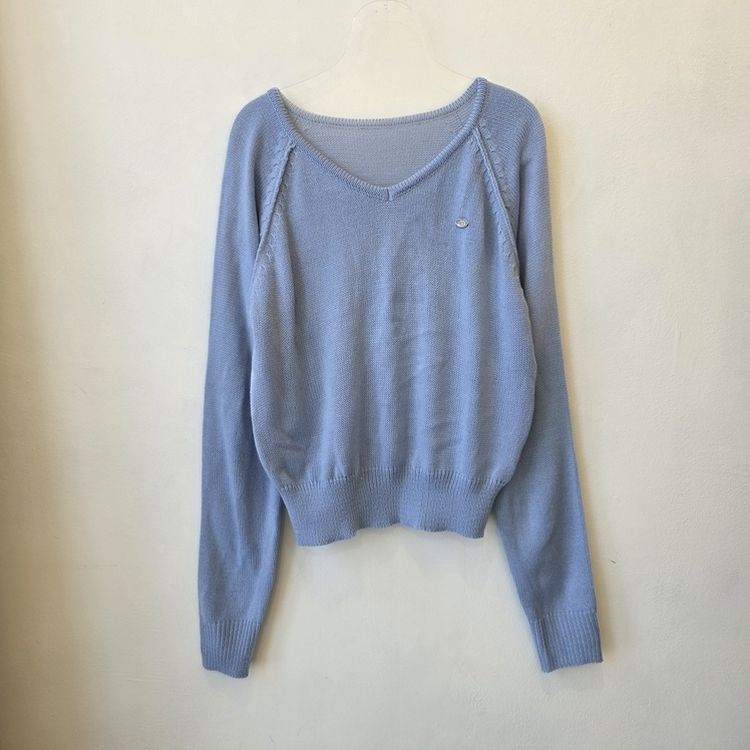 ペンダントVネックニット(6color)