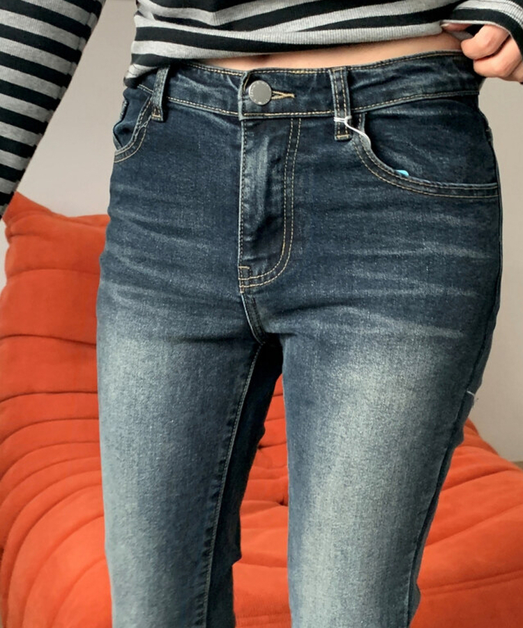 ウォッシングブーツカットデニムロングパンツ DARK DENIM