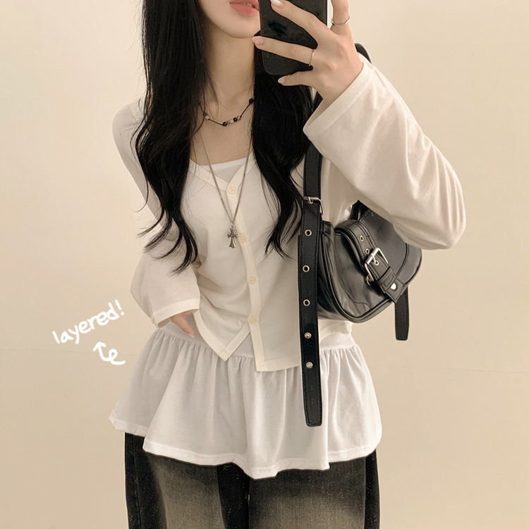 クロップレイヤードカーディガン IVORY