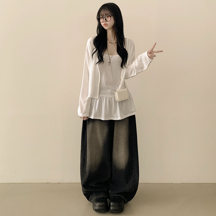 クロップレイヤードカーディガン IVORY