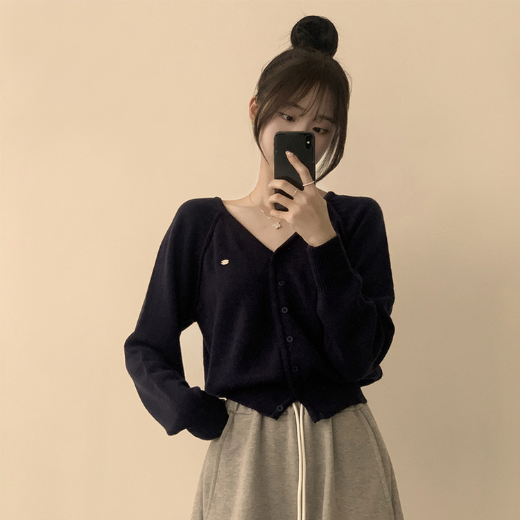 ペンダントルーズカーディガン(6color) DARK BLUE