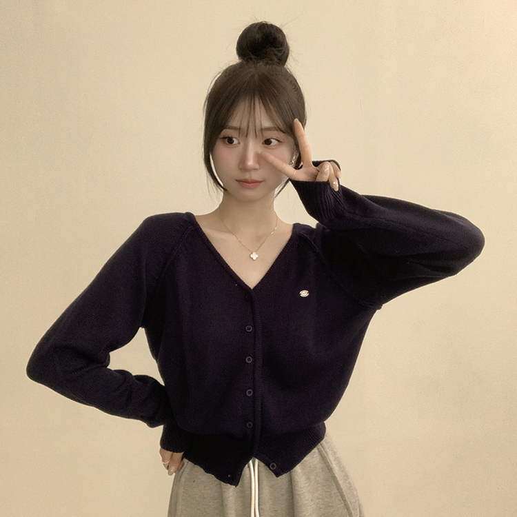 ペンダントルーズカーディガン(6color) DARK BLUE
