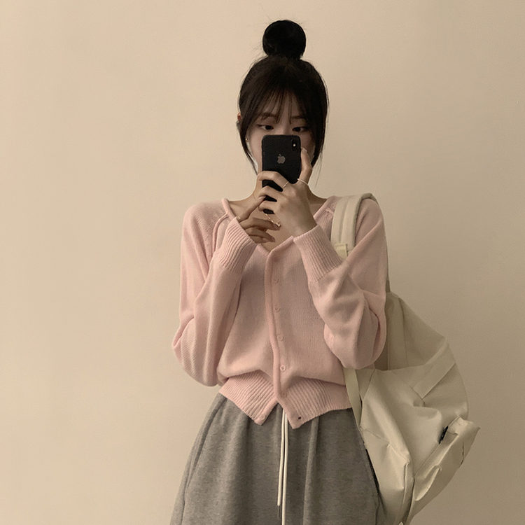 ペンダントルーズカーディガン(6color) PINK