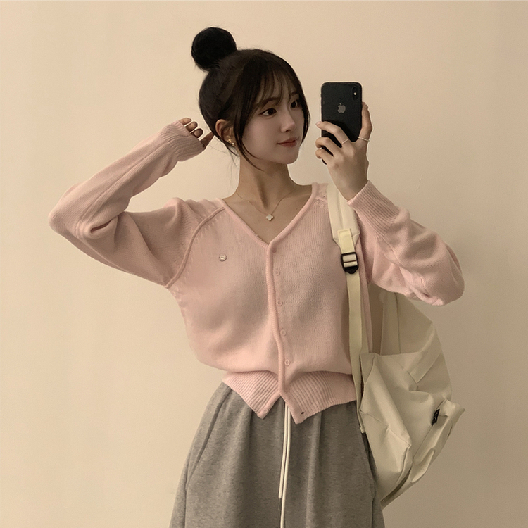 ペンダントルーズカーディガン(6color) PINK