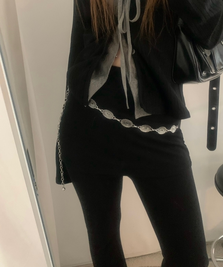 ブーツカットスカートパンツ BLACK