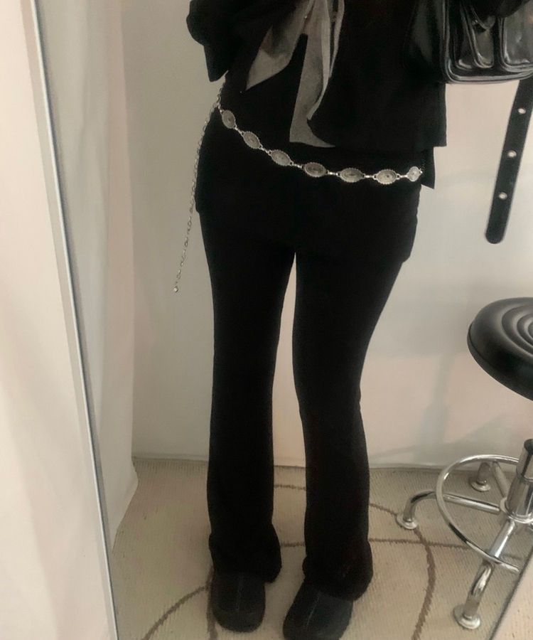 ブーツカットスカートパンツ BLACK