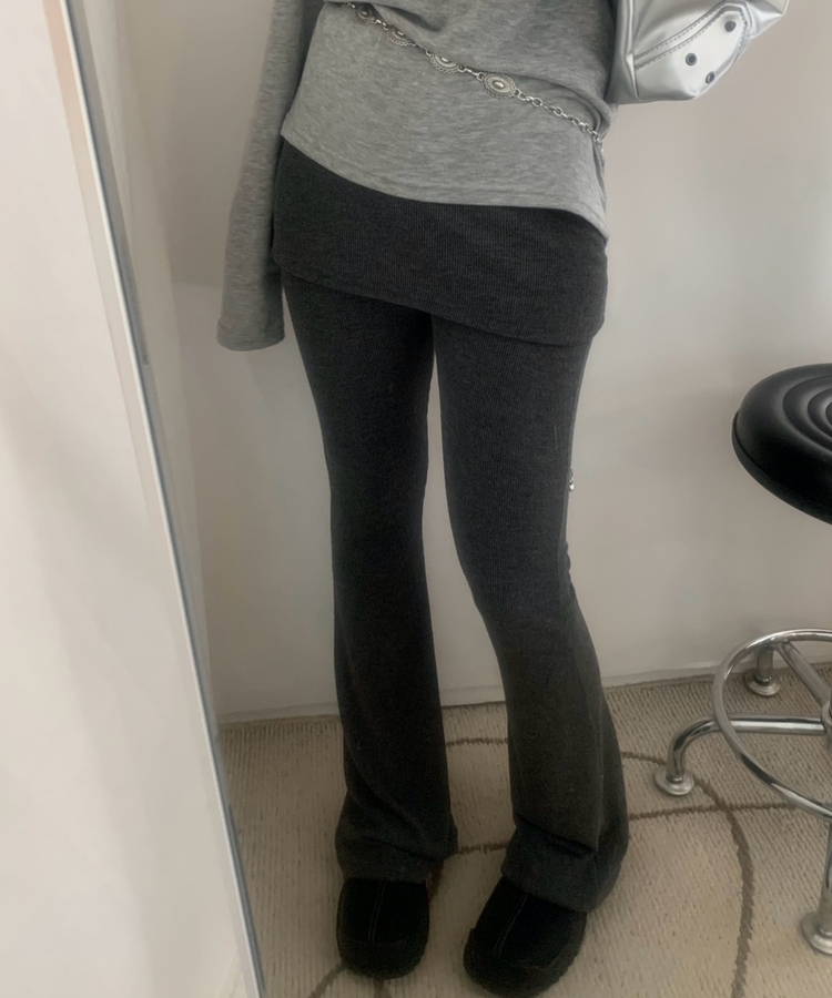 ブーツカットスカートパンツ CHARCOAL