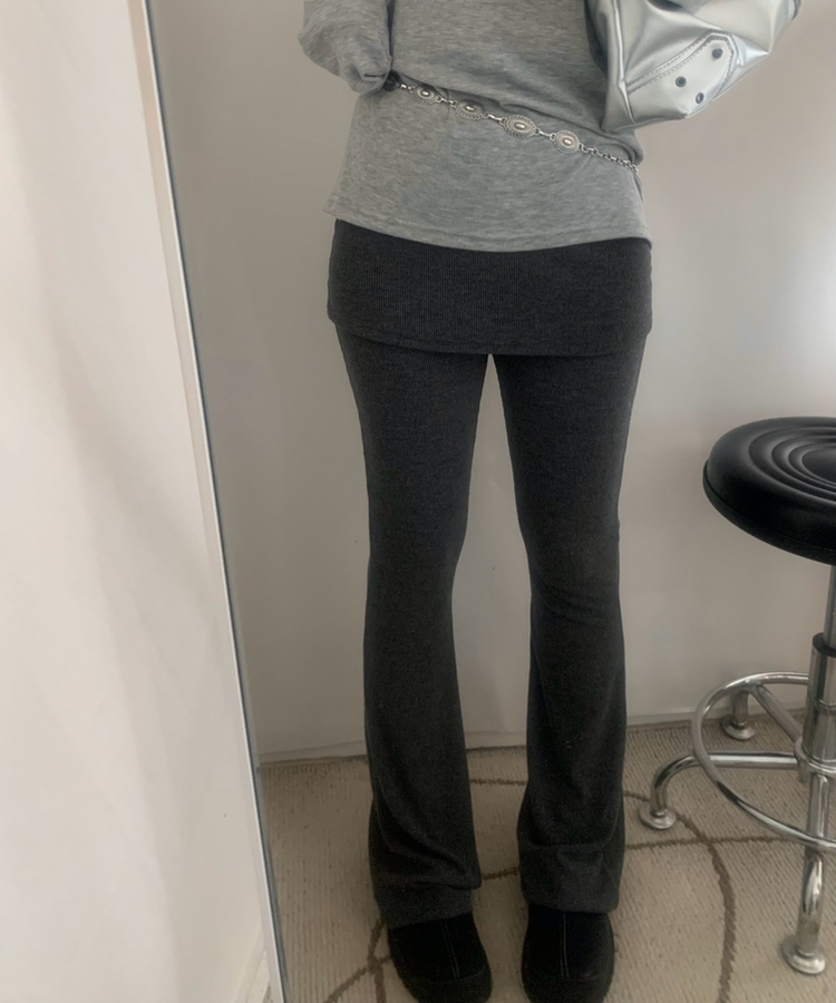 ブーツカットスカートパンツ CHARCOAL