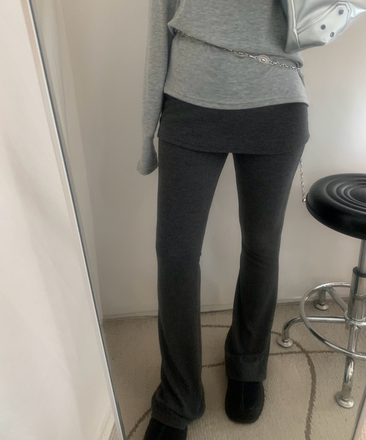 ブーツカットスカートパンツ CHARCOAL