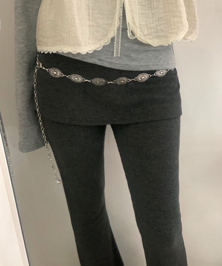 ブーツカットスカートパンツ CHARCOAL