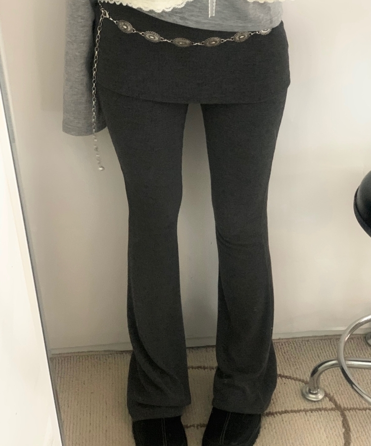 ブーツカットスカートパンツ CHARCOAL