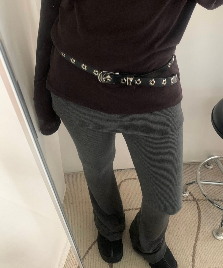ブーツカットスカートパンツ CHARCOAL