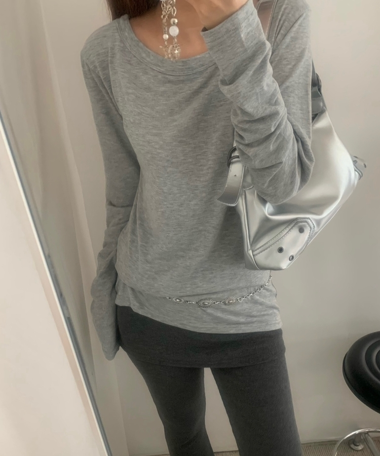 テンシャルルーズ長袖Tシャツ MELANGE