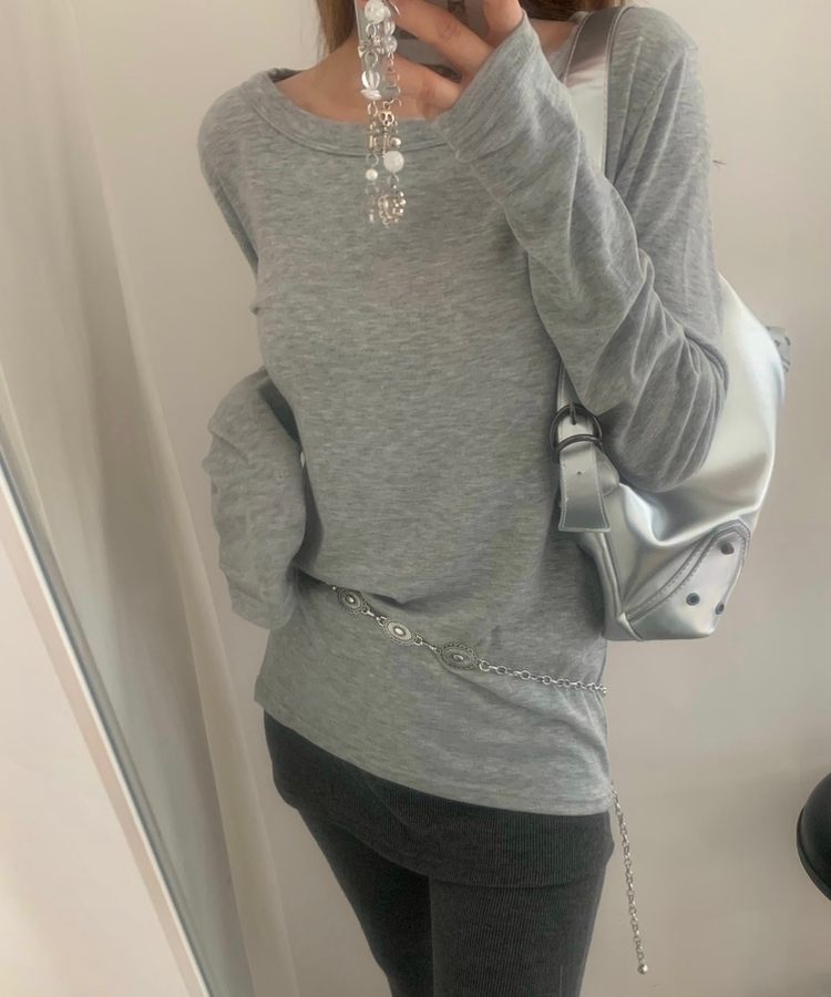 テンシャルルーズ長袖Tシャツ MELANGE