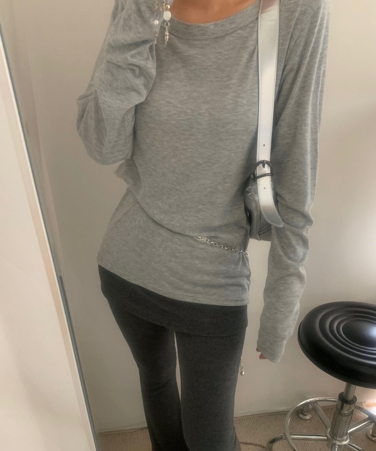 テンシャルルーズ長袖Tシャツ MELANGE