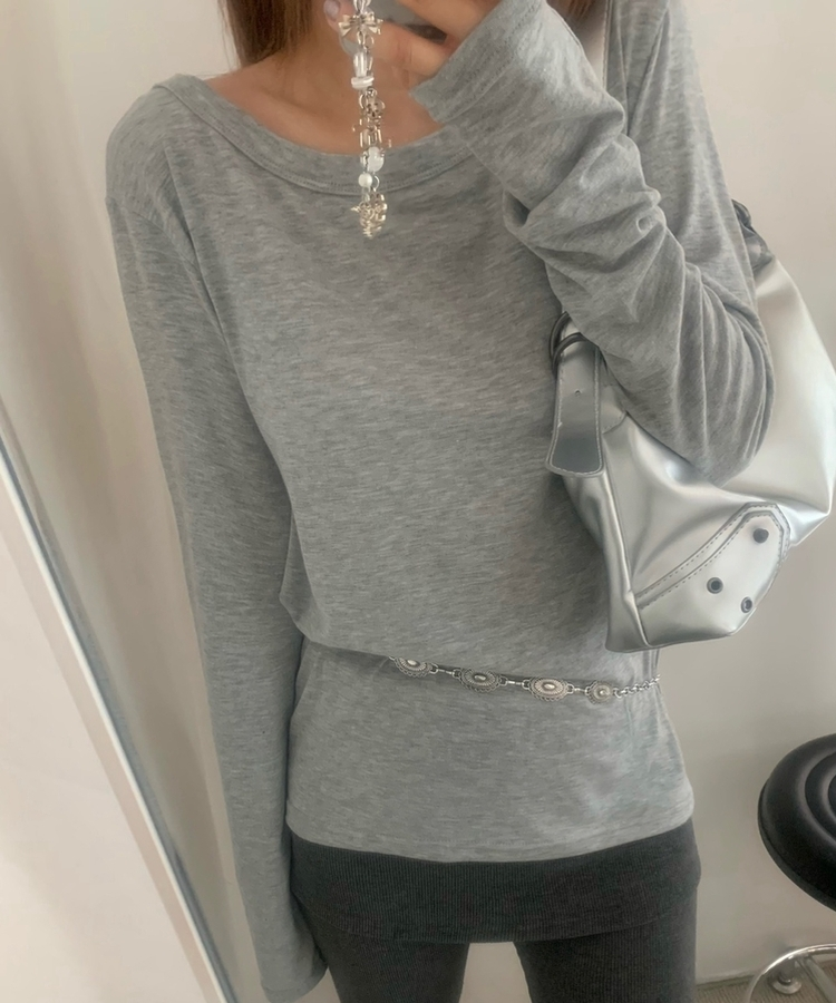 テンシャルルーズ長袖Tシャツ MELANGE