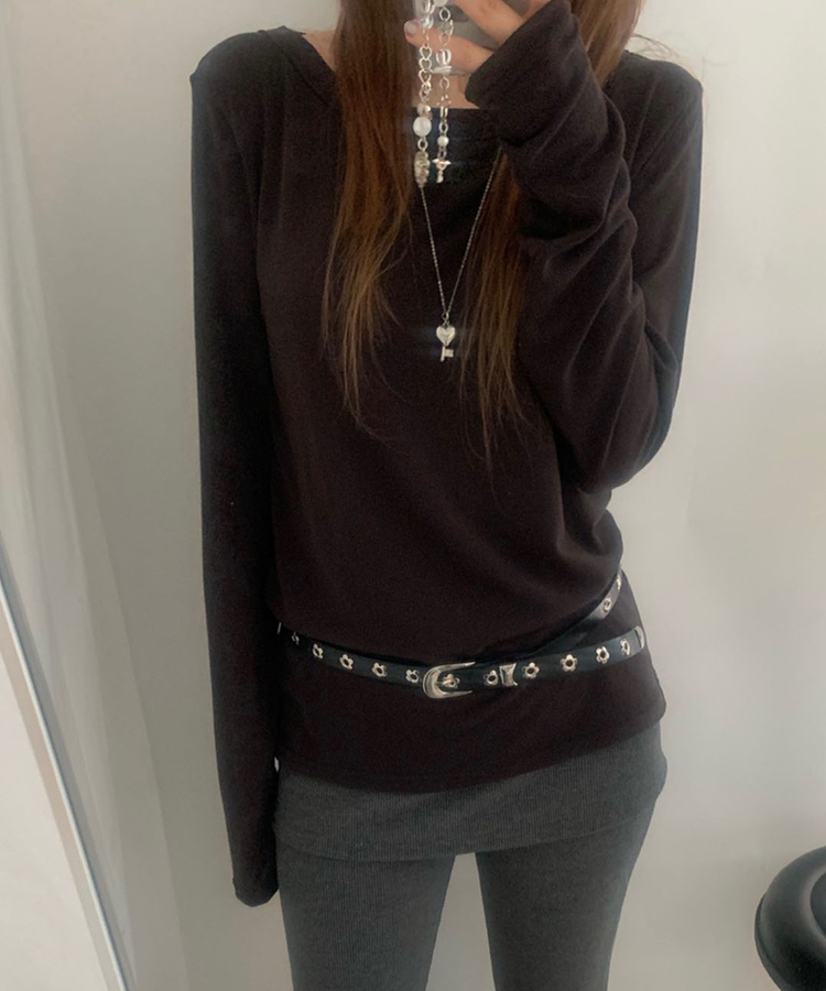 テンシャルルーズ長袖Tシャツ BROWN