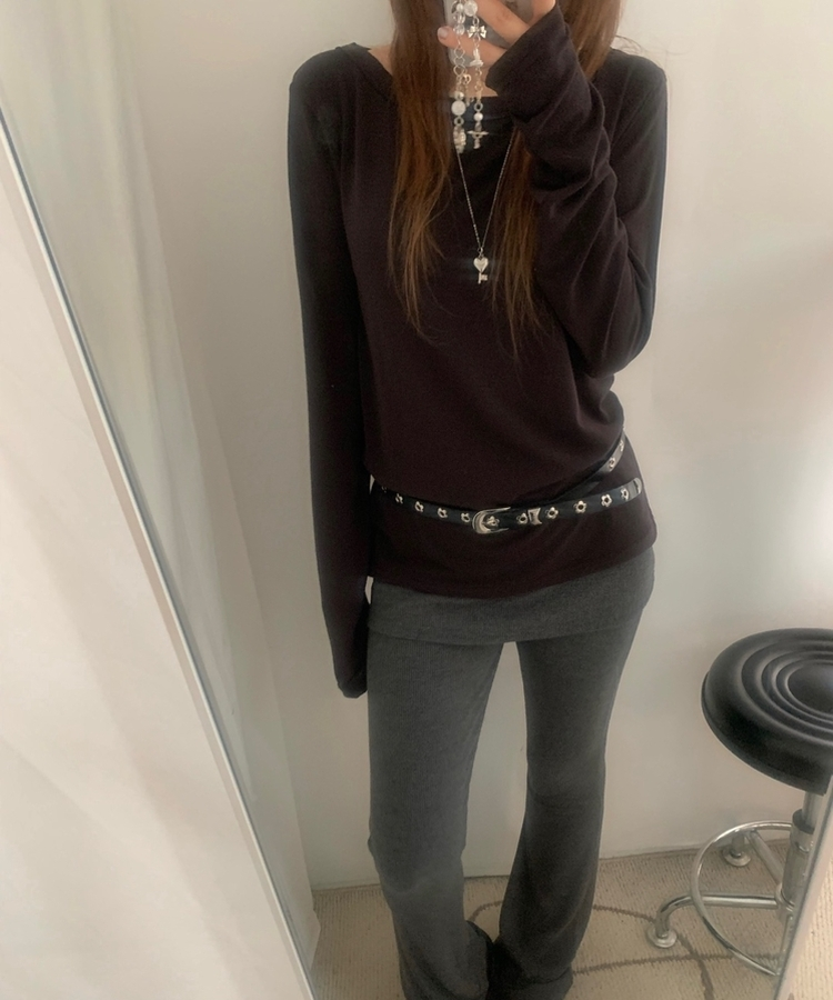 テンシャルルーズ長袖Tシャツ BROWN
