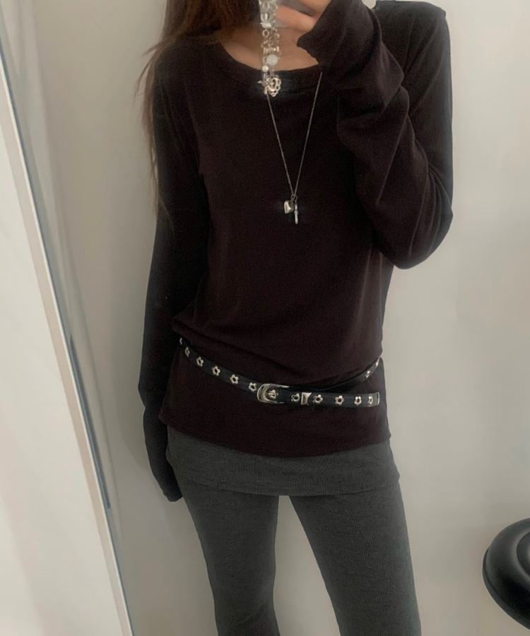 テンシャルルーズ長袖Tシャツ BROWN