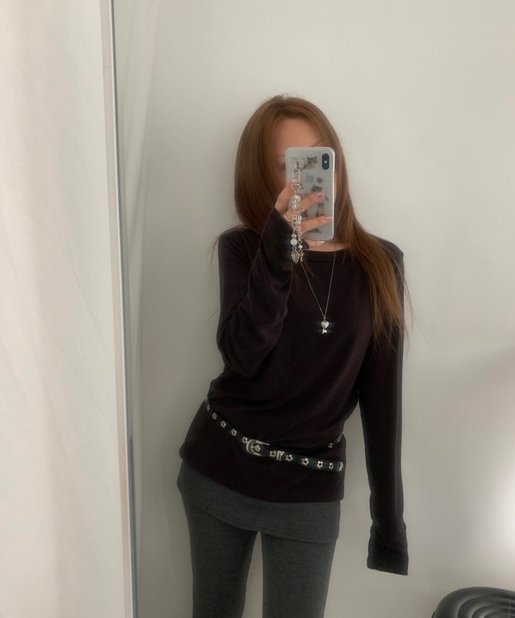 テンシャルルーズ長袖Tシャツ BROWN