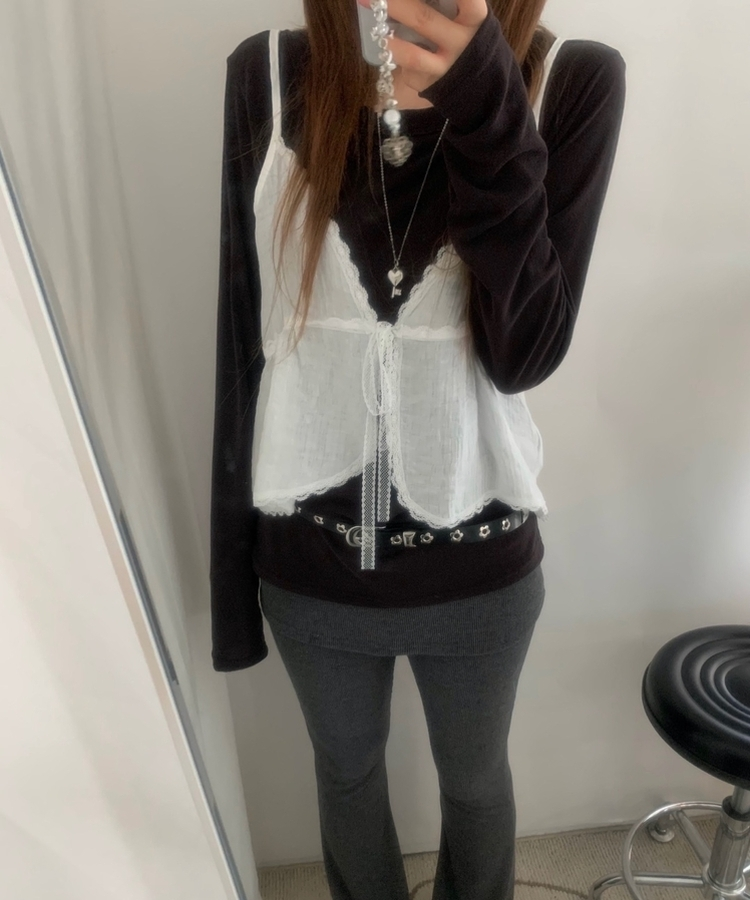 テンシャルルーズ長袖Tシャツ BROWN