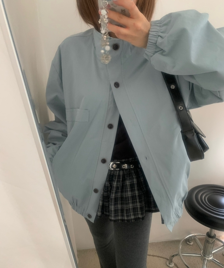 ボタンオープンミリタリージャケット AQUA