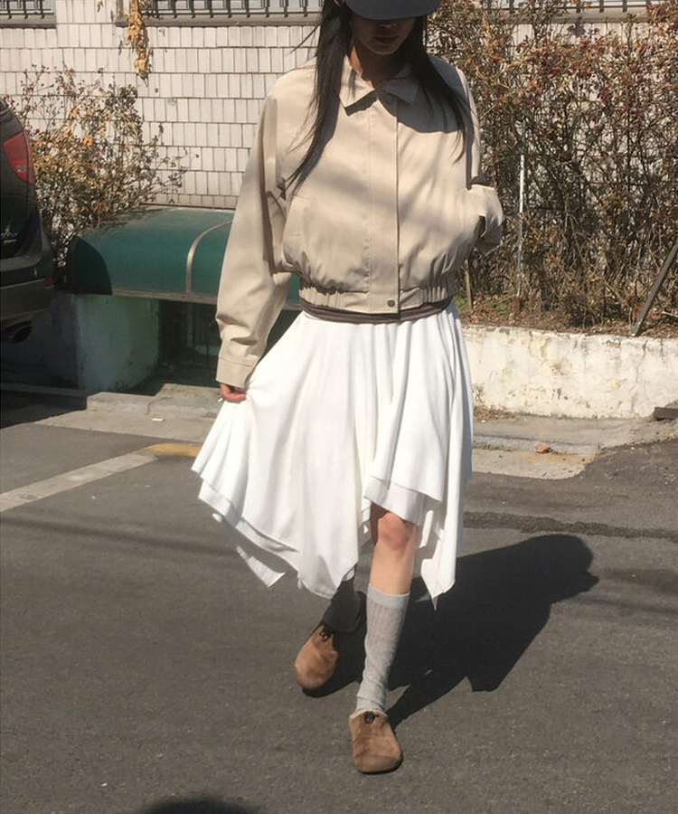 アンバランスティアードミディスカート IVORY