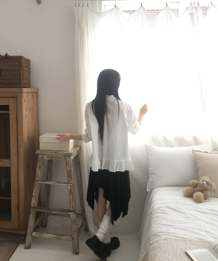 アンバランスティアードミディスカート BLACK