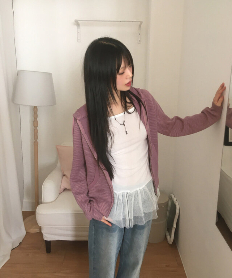 シースルードットレイヤードキャミソール(9color) IVORY