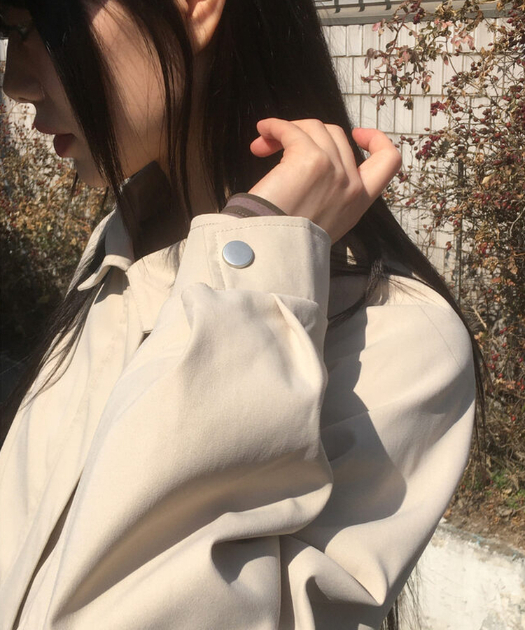 ダブルカラーコットンブルゾンジャケット BEIGE
