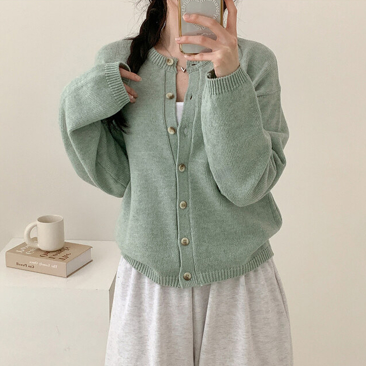 ラウンドウールニットカーディガン(10color) MINT