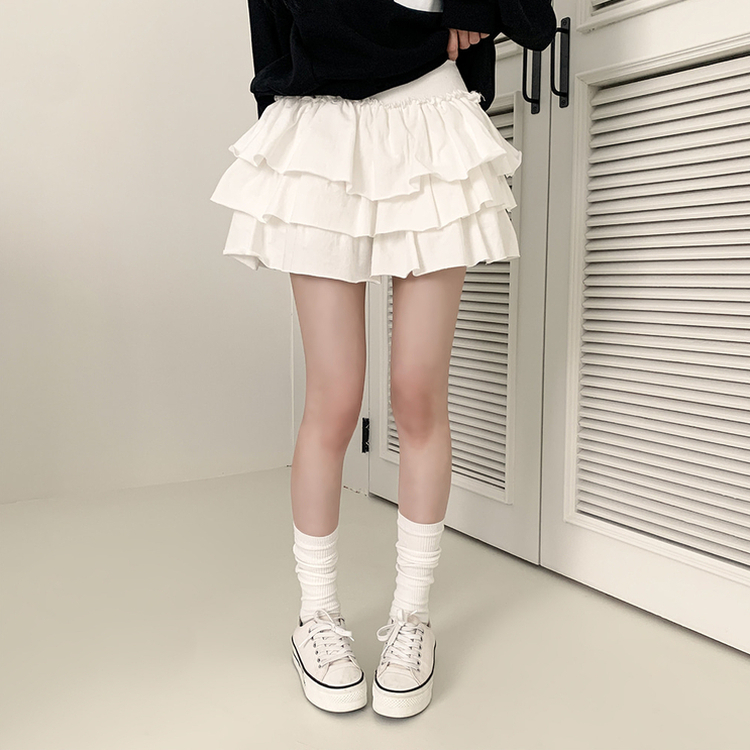 ティアードプリーツミニスカート IVORY
