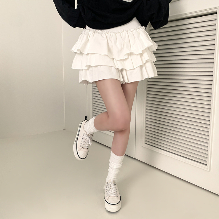 ティアードプリーツミニスカート IVORY