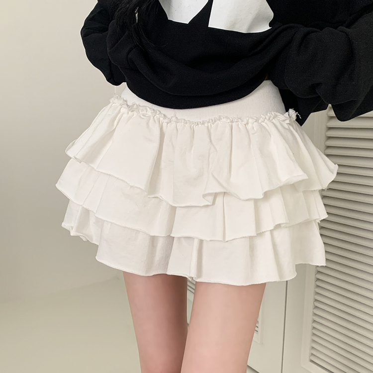 ティアードプリーツミニスカート IVORY