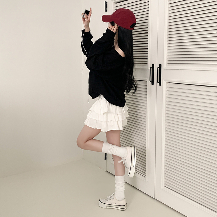 ティアードプリーツミニスカート IVORY