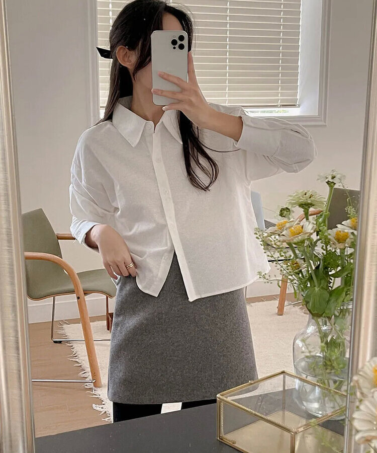 ムードクロップシャツ IVORY