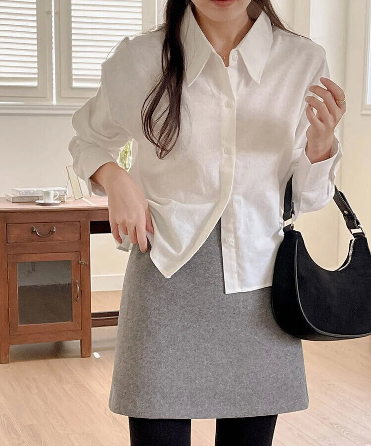 ムードクロップシャツ IVORY