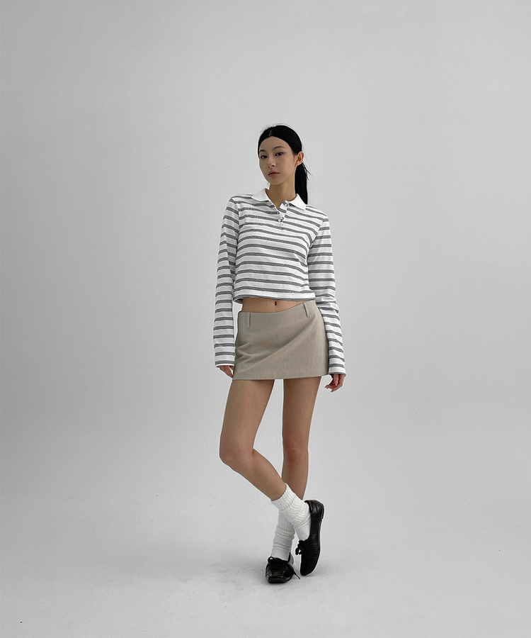 ローウエストミニスカートパンツ BEIGE