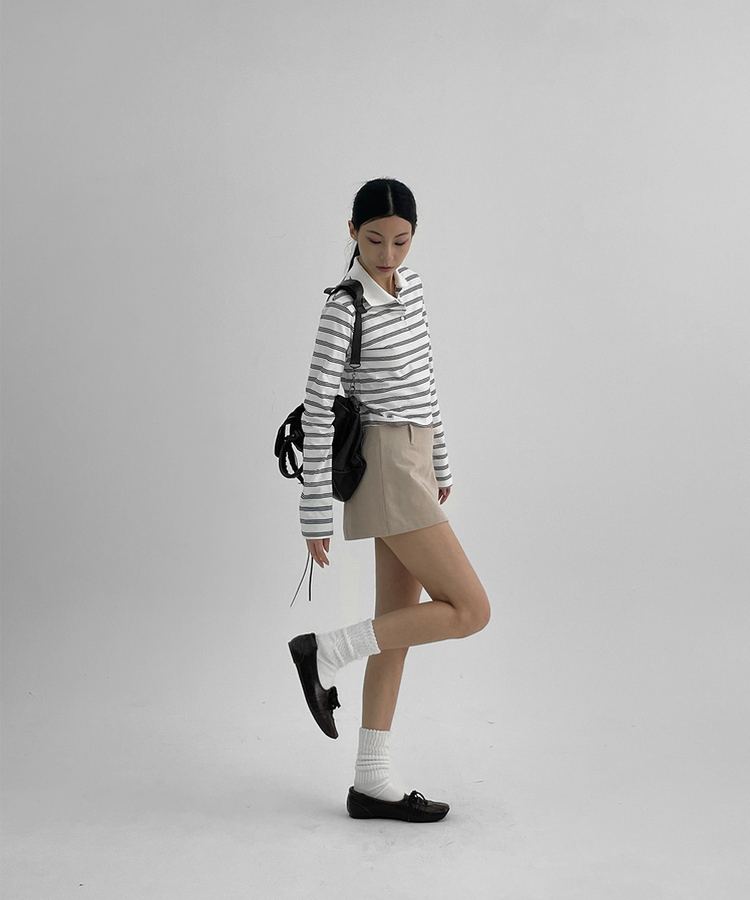 ローウエストミニスカートパンツ BEIGE