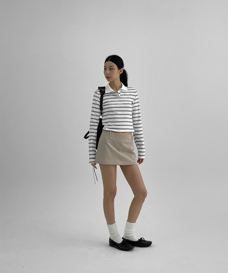 ローウエストミニスカートパンツ BEIGE