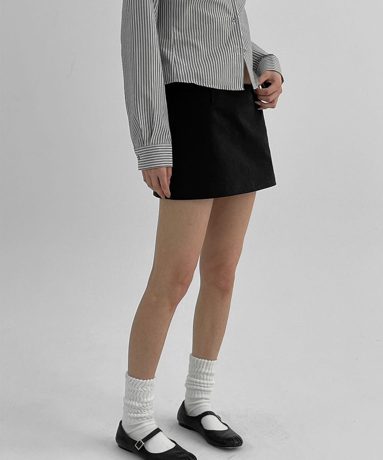 ローウエストミニスカートパンツ BLACK