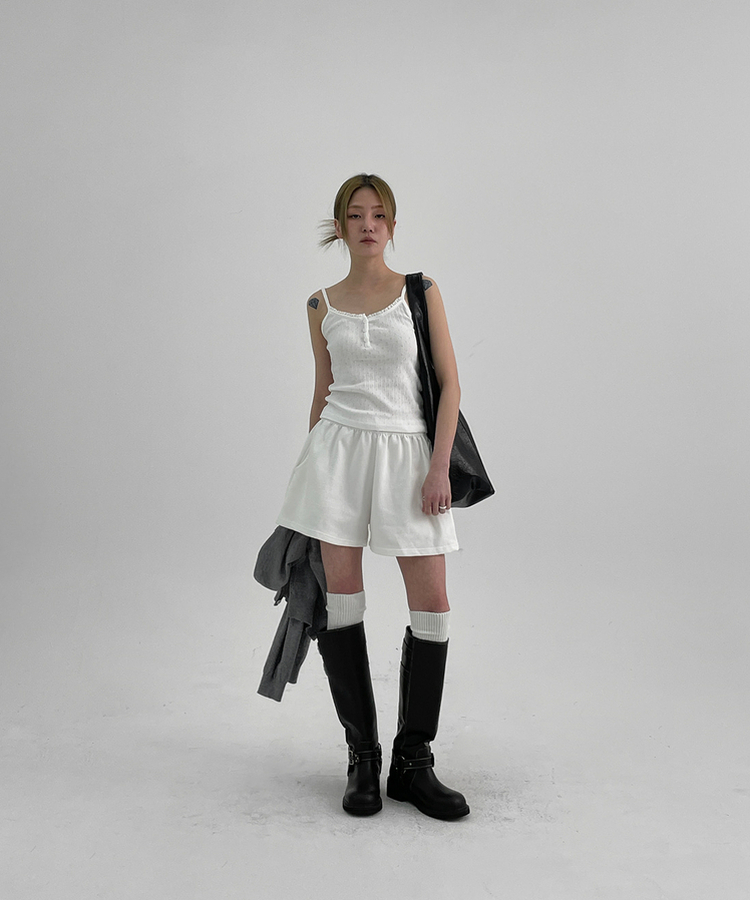 コットンバンディングショートパンツ IVORY