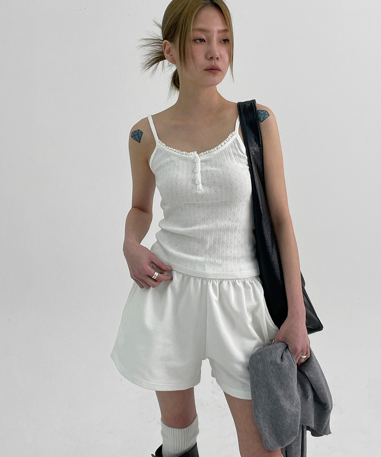 コットンバンディングショートパンツ IVORY