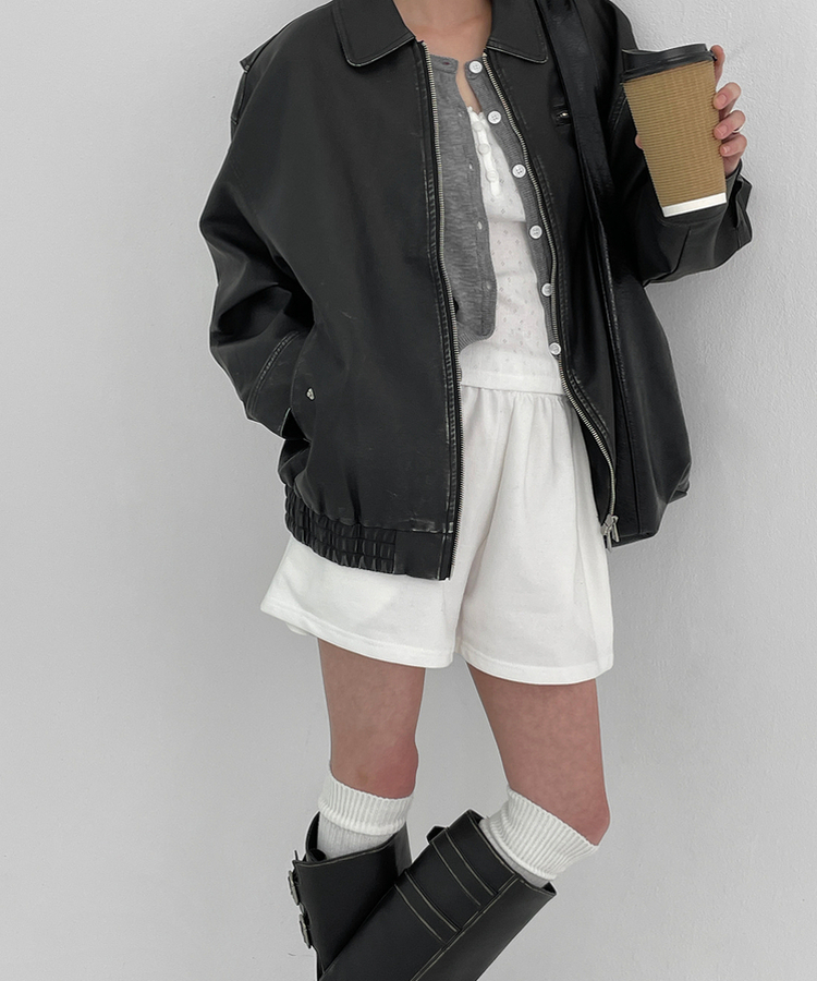 コットンバンディングショートパンツ IVORY