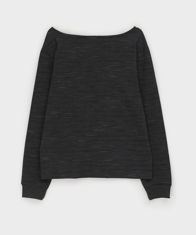 レタリングオフショルダー長袖Tシャツ