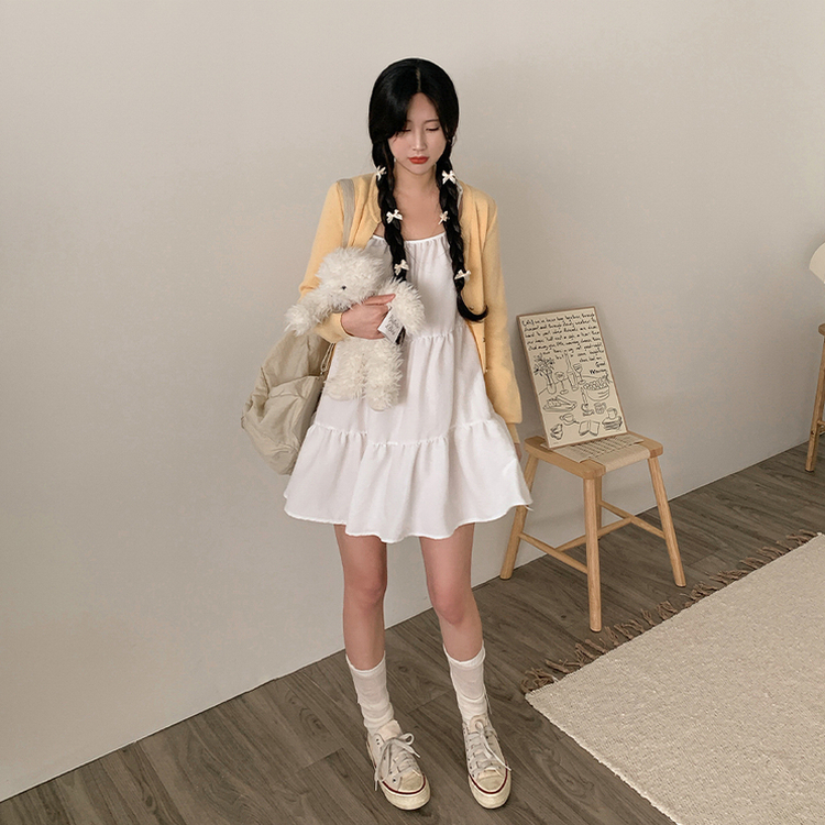 レイヤードティアードリボンワンピース IVORY
