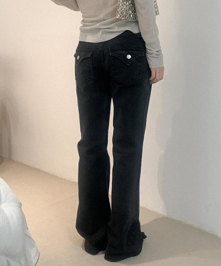 ブーツカットウォッシングパンツ BLACK